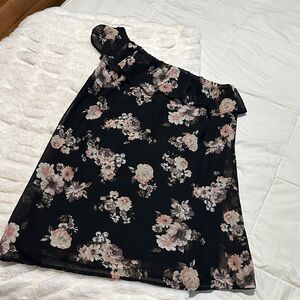 Floral Black Mini Dress